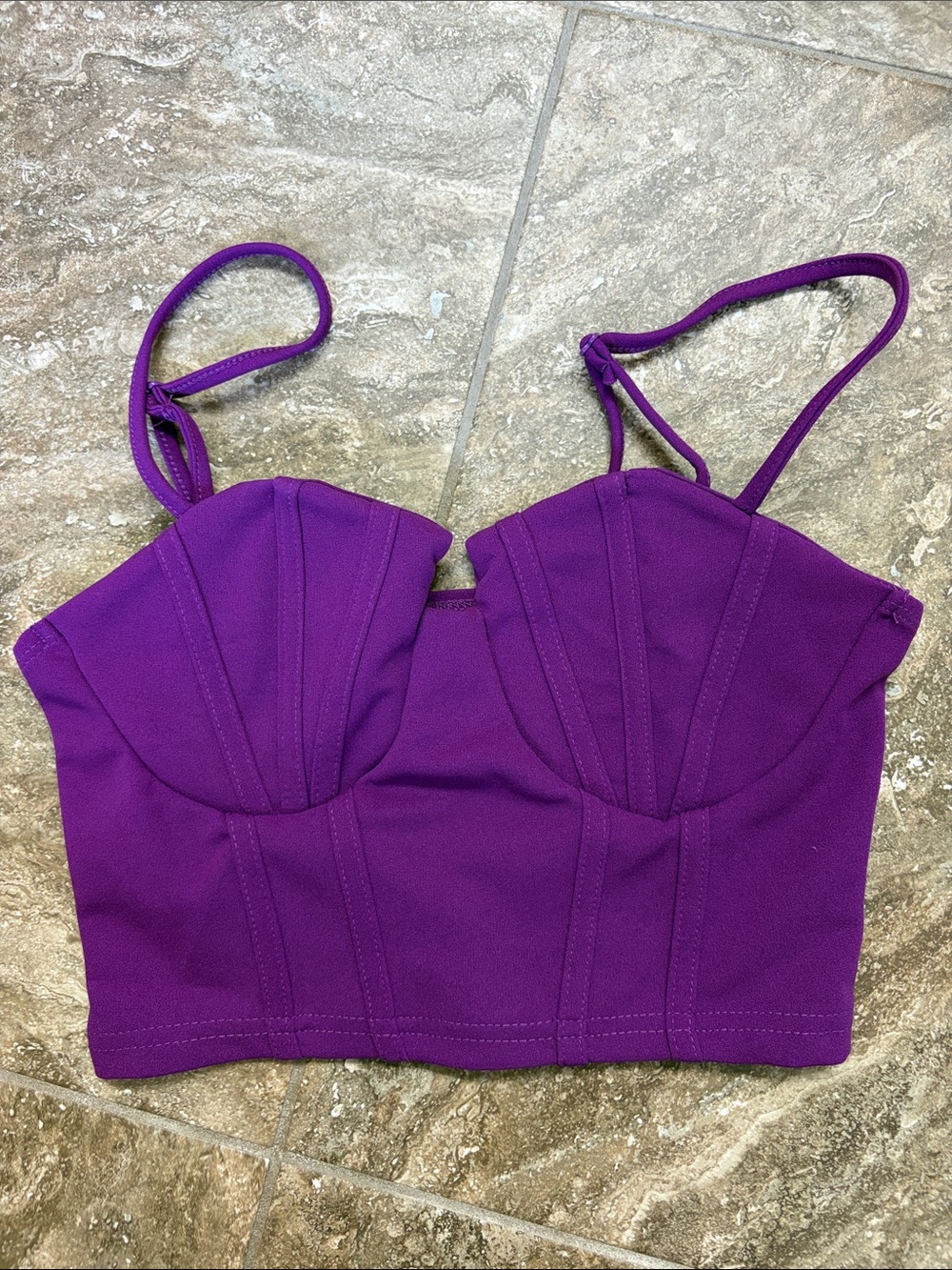 Purple Bustier Crop Top - Women's Intimates